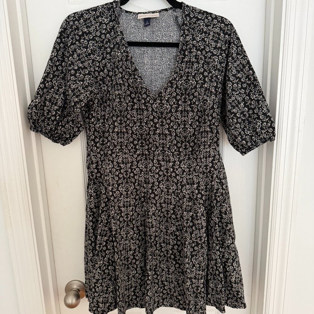 Black floral dress, XS